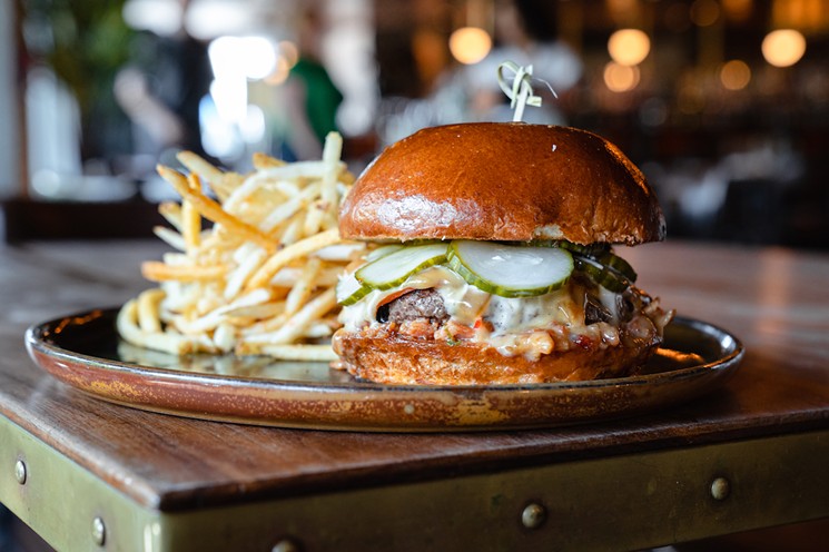 Signature Wagyu burger at Beaker & Gray.