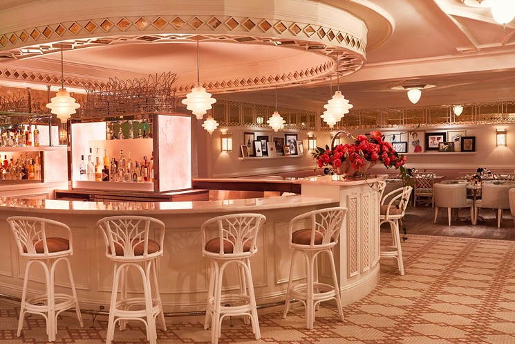Swan's rose-colored interior.